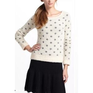 B6 Anthropologie Moth Sweater Womens Large Soft French Gilmore Girls Inspired